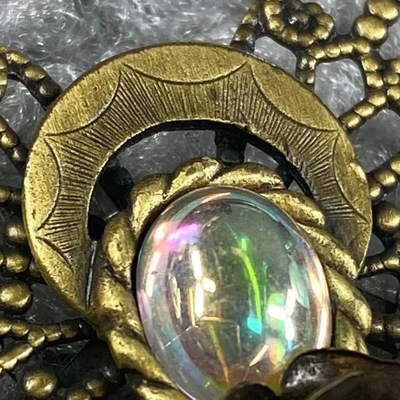 Angel Pin Brooch Marked KC Vintage Gold Tone Halo Rose Flower Guardian Christian - Picture 12 of 13